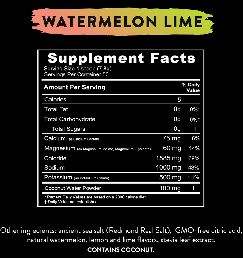 watermelon lime relyte nutri info